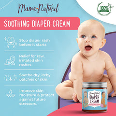 Natural diaper cream to stop diaper rash and relieve irritated skin. 