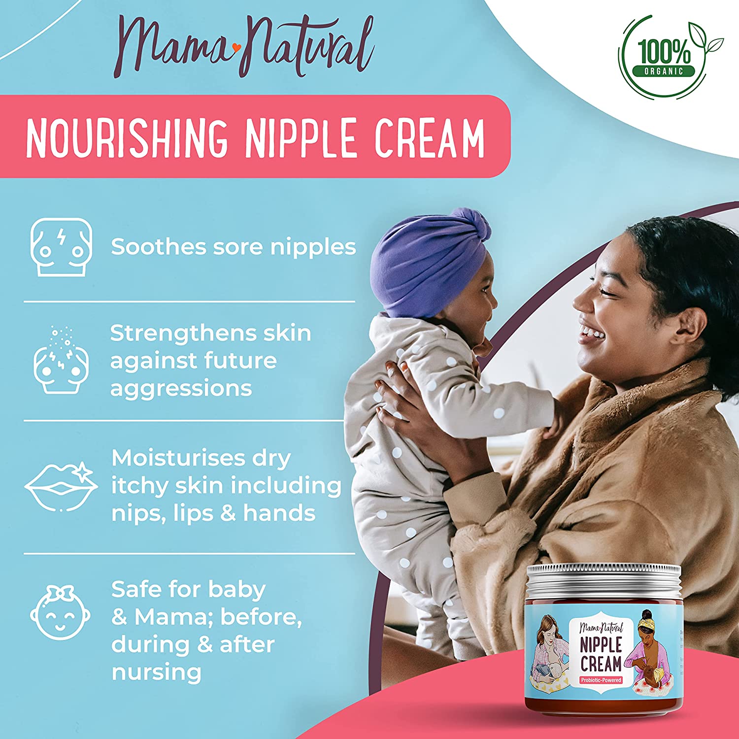 All-Natural Nipple Cream for Breastfeeding