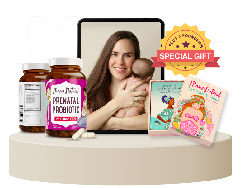 Prenatal Super-Mom Bundle (2 x Prenatal Probiotics + Pregnancy Affirmation Cards + Natural Birth Webinar Access + Natural Labor Playbook Ebook)